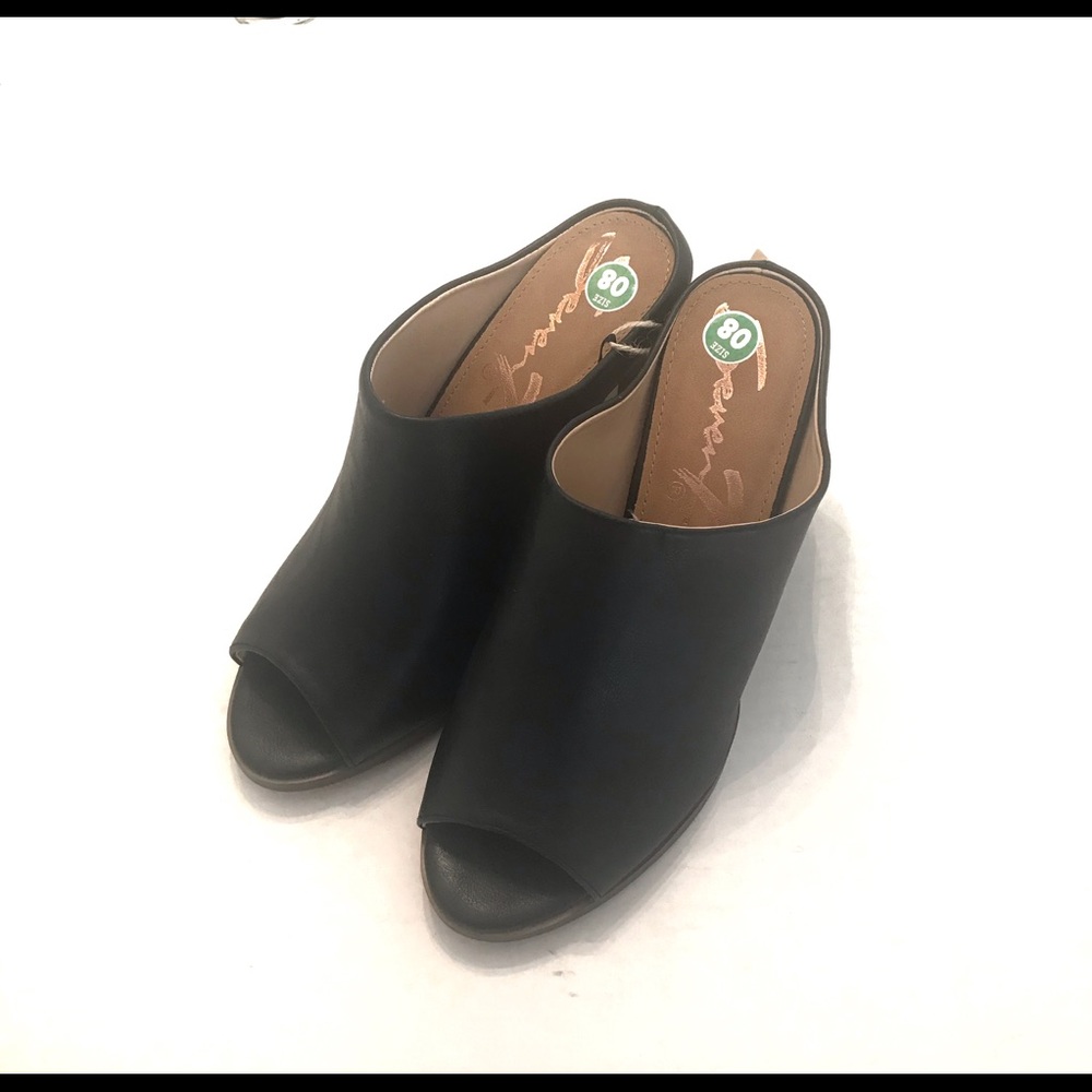 Seven 7 Peep Toe Mules in Navy Blue Size 8 and 8 - Picture 2 of 7